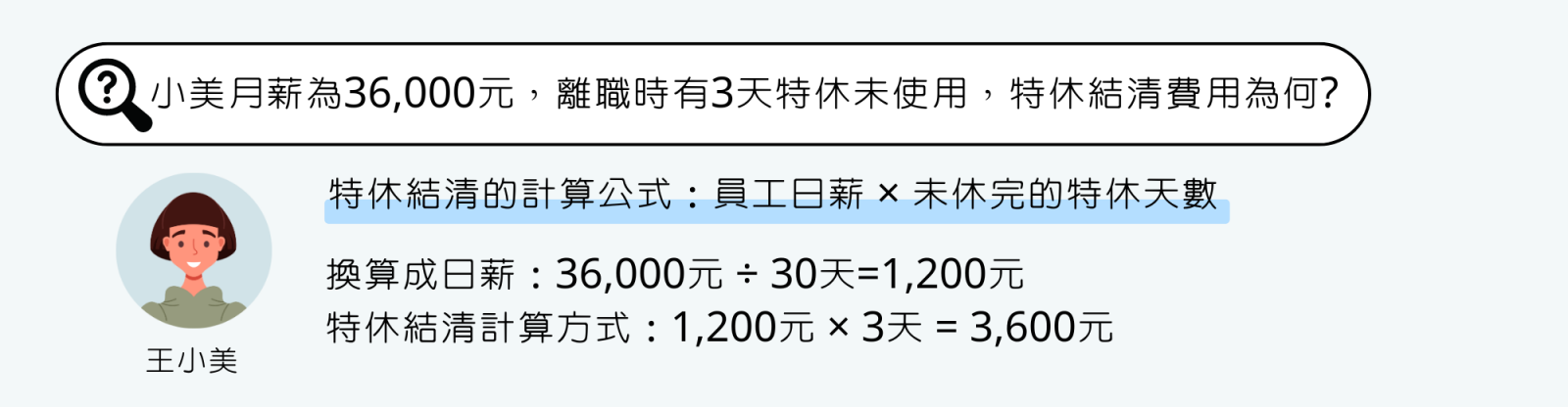 特休假結清計算